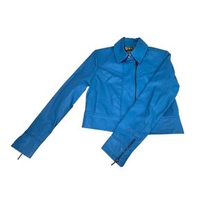 Prabal Gurung Vibrant Blue Leather Jacket